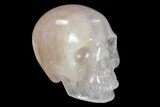 Realistic, Polished Brazilian Rose Quartz Crystal Skull #151079-2